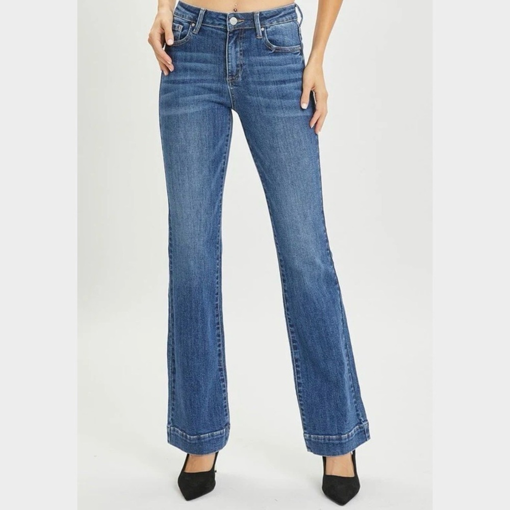 NWT RISEN Mid-Rise Boot Cut Blue Jeans